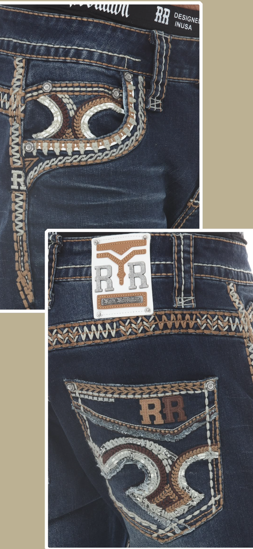 Rock Revolution Men’s straight fit jean in dark wash y-77
