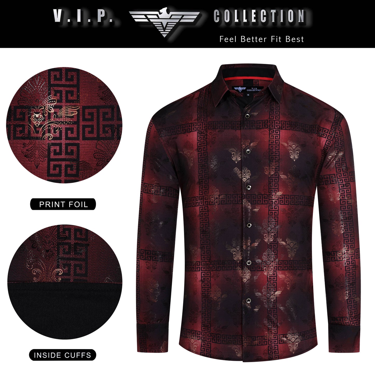FANCY FOIL PRINTED LONG SLEEVE SHIRT