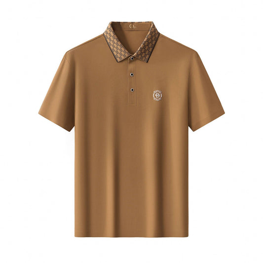 Monogram Trim Performance Polo - El baron-KHAKI