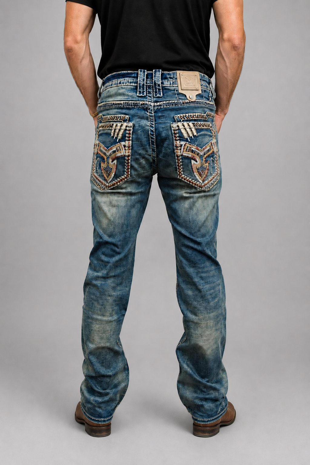 Eagle Warrior Men's Western Straight Stretch Jeans