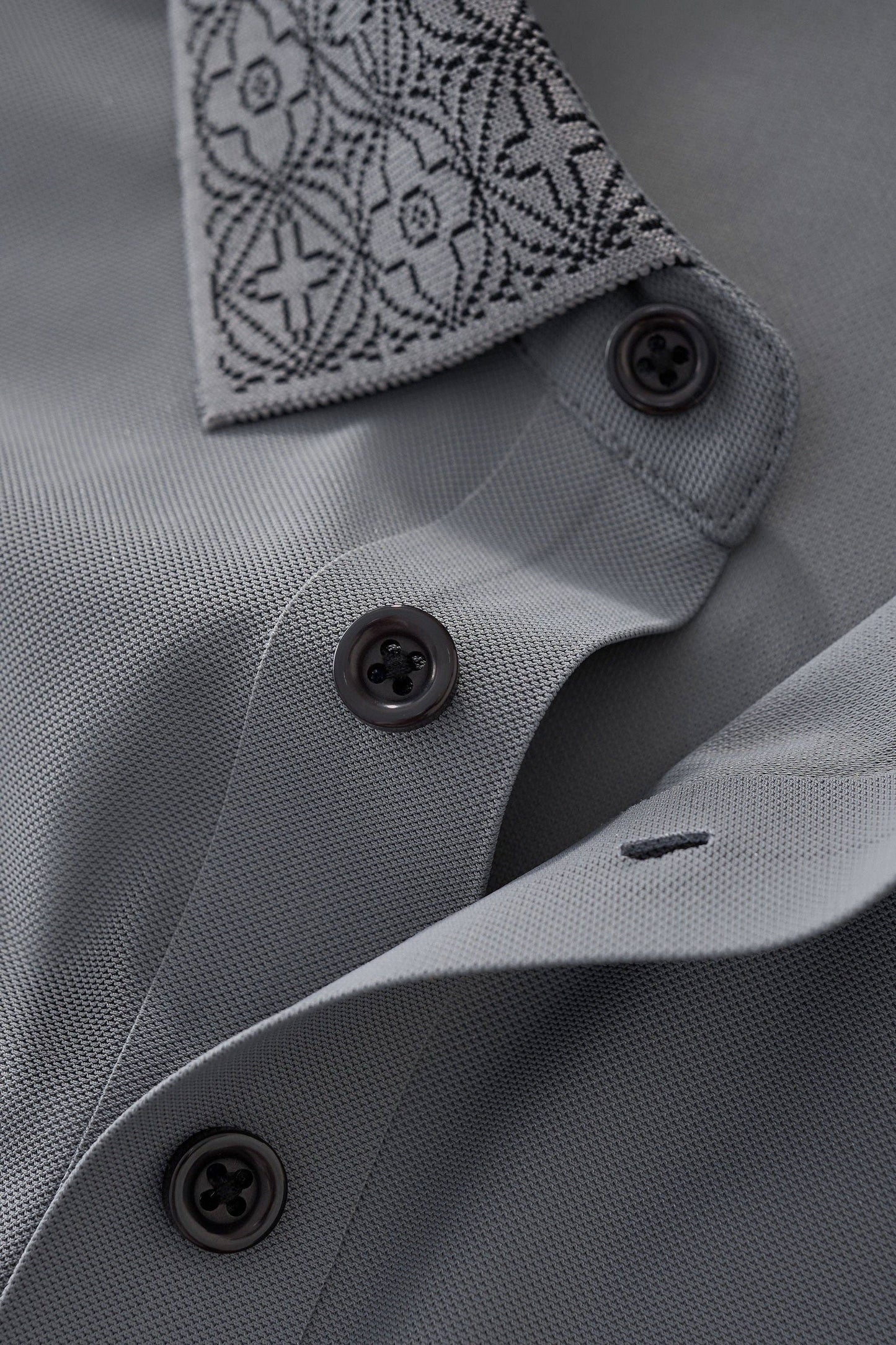 BSP621-Pattern Trim Performance Polo – El Baron-GREY