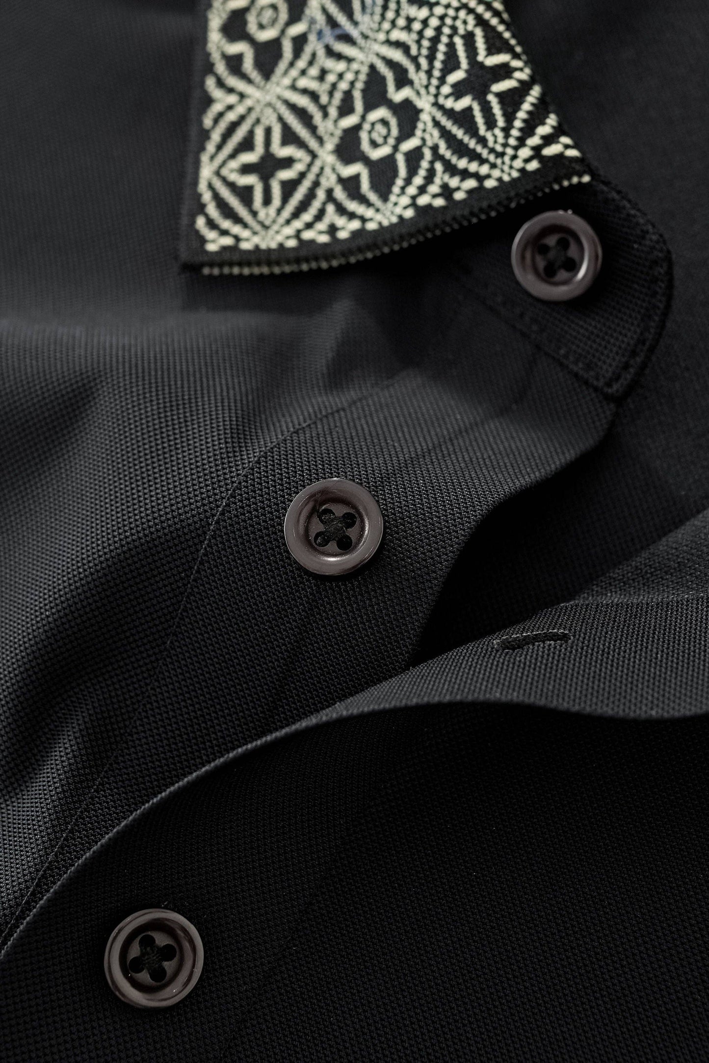 Pattern Trim Performance Polo – El Baron-BLACK