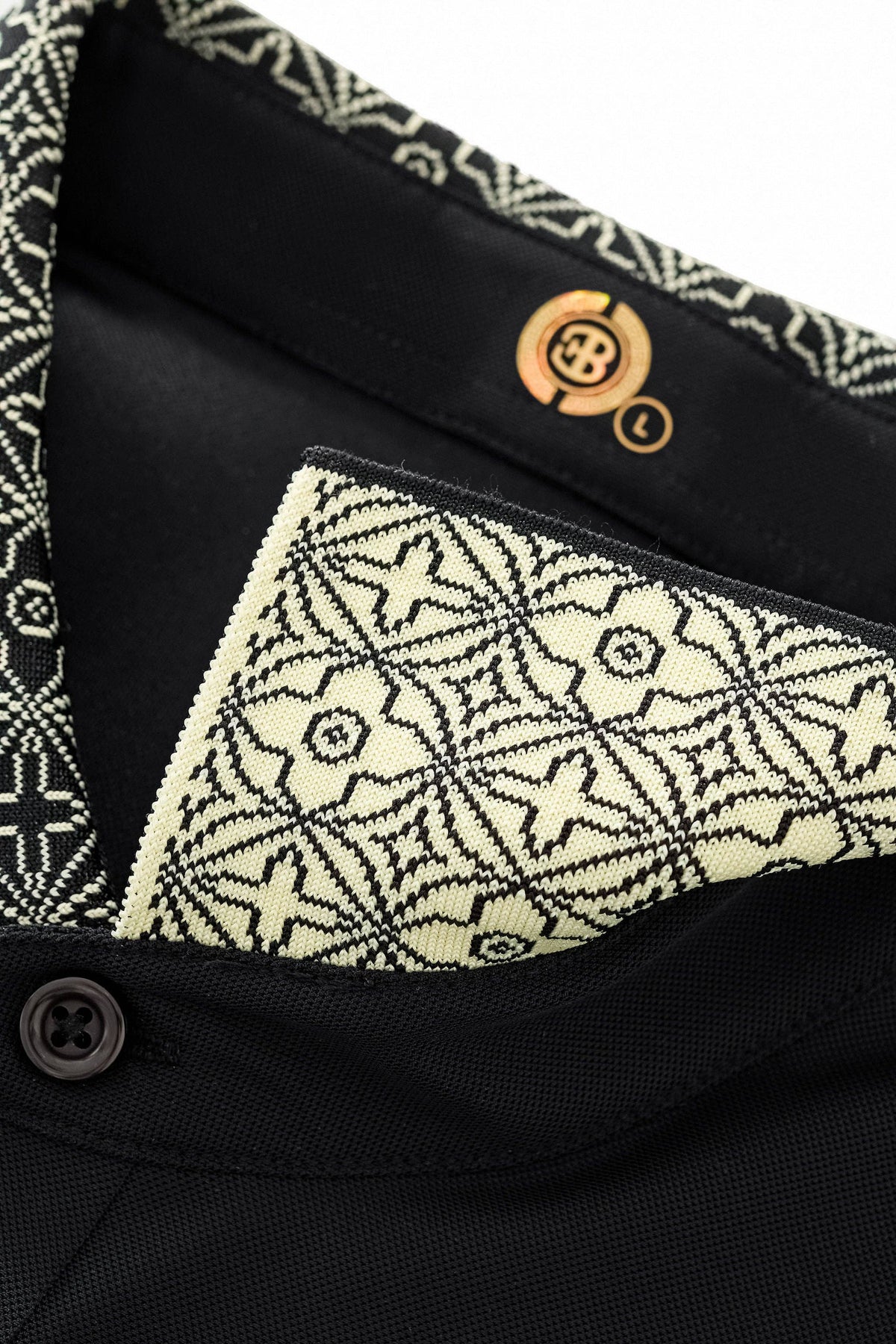 Pattern Trim Performance Polo – El Baron-BLACK