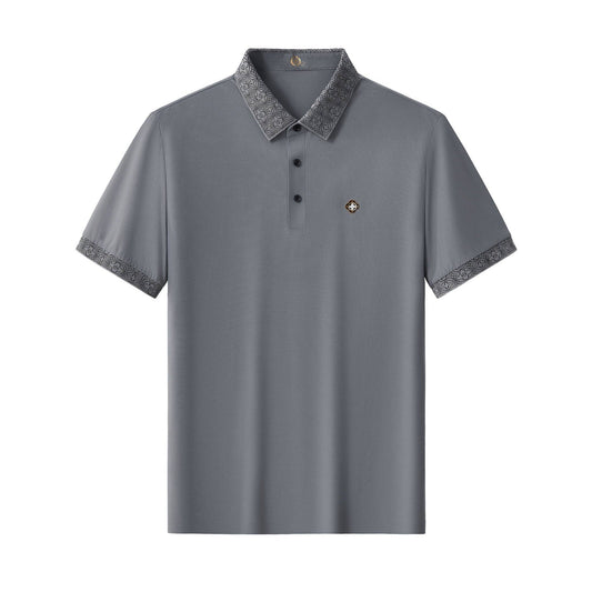 BSP621-Pattern Trim Performance Polo – El Baron-GREY