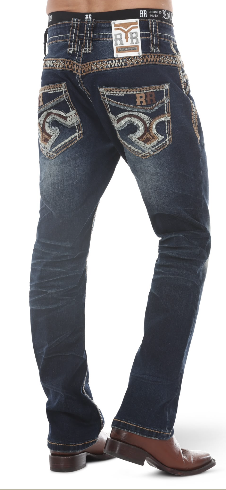 Rock Revolution Men’s straight fit jean in dark wash y-77
