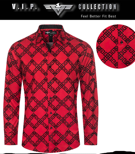 FLOCKING PRINTED LONGSLEEVE SHIRT