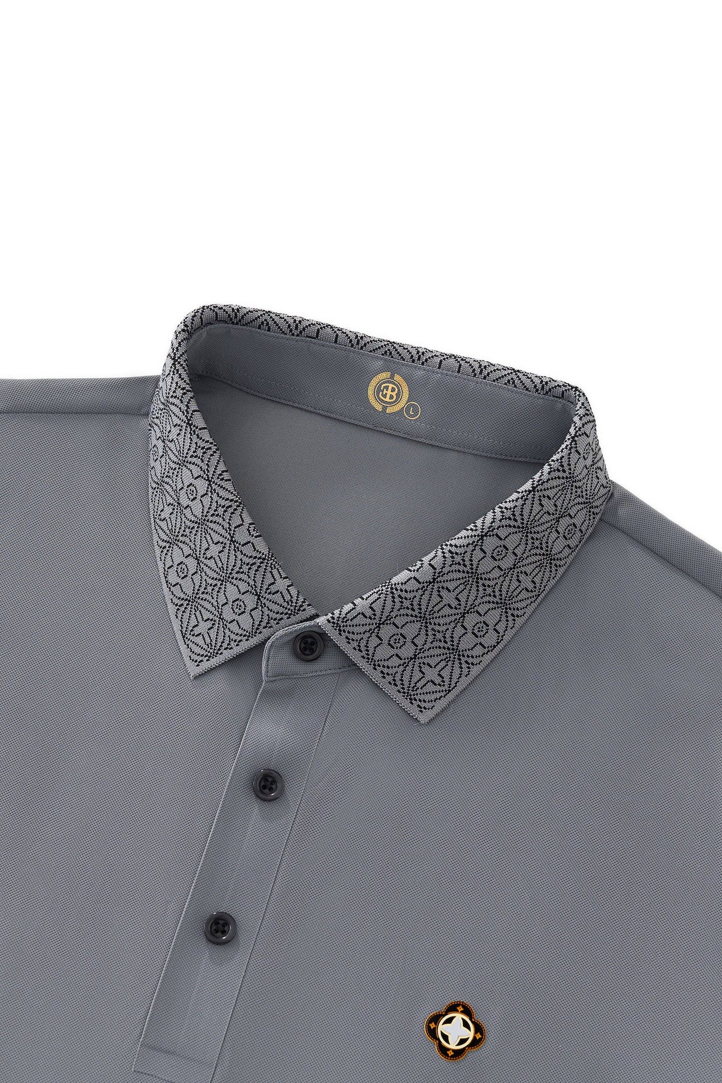 BSP621-Pattern Trim Performance Polo – El Baron-GREY