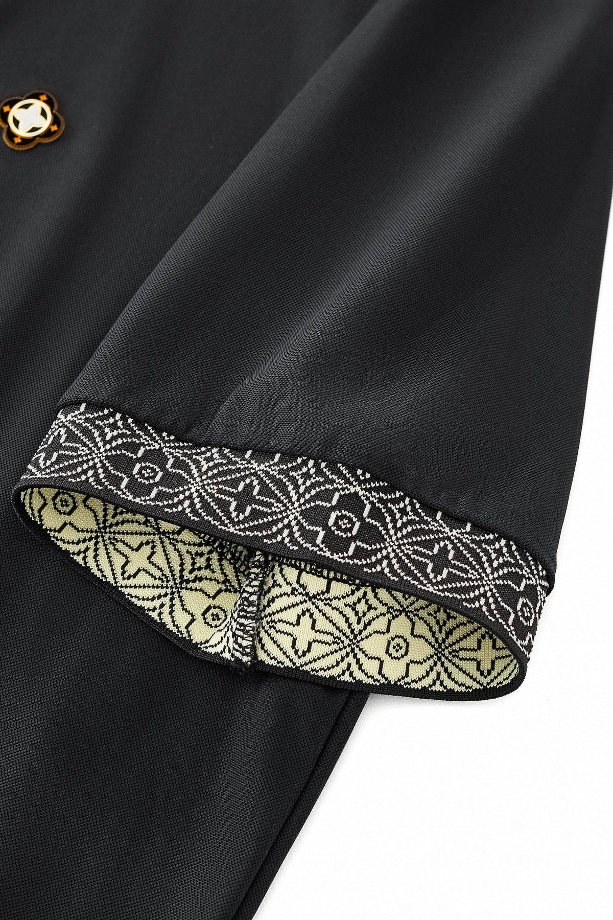 Pattern Trim Performance Polo – El Baron-BLACK