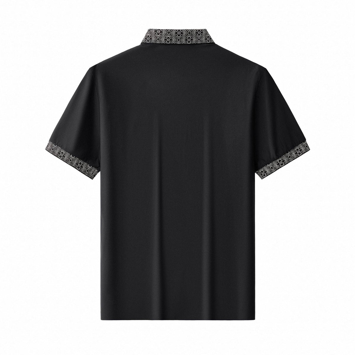 Pattern Trim Performance Polo – El Baron-BLACK