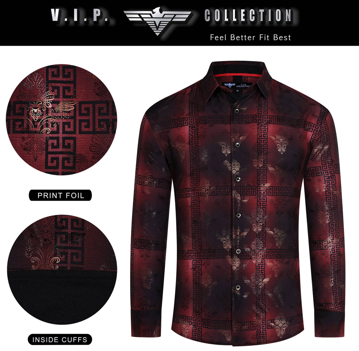 FANCY FOIL PRINTED LONG SLEEVE SHIRT