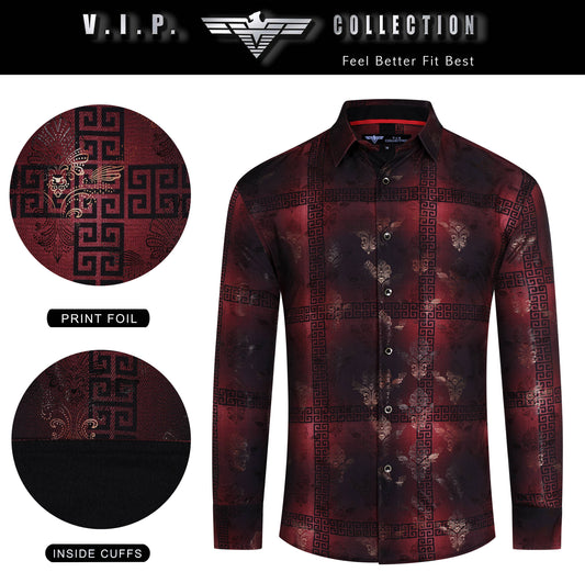 FANCY FOIL PRINTED LONG SLEEVE SHIRT