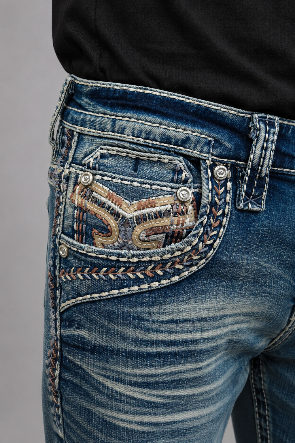 Eagle Warrior Men's Western Straight Stretch Jeans